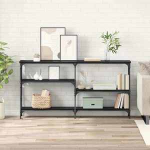 vidaXL Masă de consolă Stejar negru 150 x 29 x 76.5 cm Lemn compozit imagine
