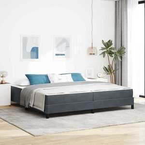 vidaXL Pat boxspring cu saltea Gri închis 200 x 220 cm Catifea imagine