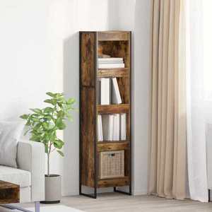 vidaXL Dulap pentru cărți Stejar fumuriu 80 x 30 x 155 cm imagine
