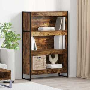 vidaXL Dulap pentru cărți Stejar fumuriu 80 x 30 x 155 cm imagine