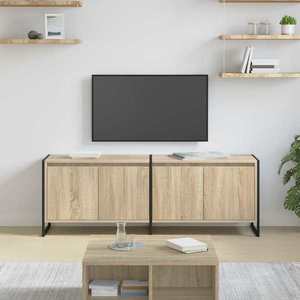 vidaXL Cabinet TV Sonoma 140 x 36 x 49.5 cm Lemn compozit imagine
