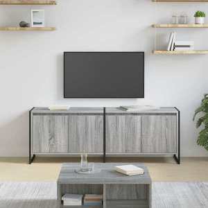 vidaXL Cabinet TV Gri Sonoma 140 x 36 x 49.5 cm Lemn compozit imagine