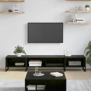 vidaXL Cabinet TV Stejar Negru 170.5 x 36 x 30.5 cm Lemn compozit imagine