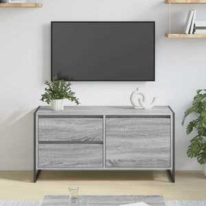 vidaXL Cabinet TV Gri Sonoma 100 x 36 x 49.5 cm Lemn compozit imagine