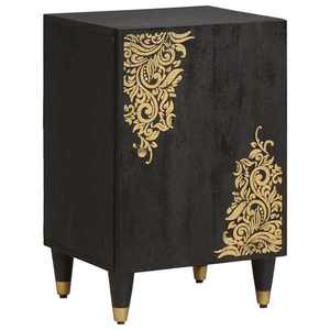 vidaXL Dulap de Baie cu ușă Negru 38 x 33 x 58 cm Lemn de mango solid imagine