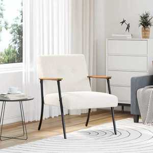 vidaXL fotoliu Crem 59 x 75 x 78 cm Țesătură moale asemănătoare lânii imagine