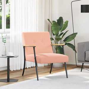 vidaXL fotoliu Roz 59 x 75 x 78 cm Țesătură moale asemănătoare lânii imagine