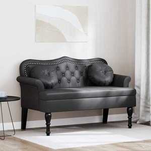 vidaXL Bancă Chesterfield Negru 120.5 x 65 x 75 cm Piele artificială imagine