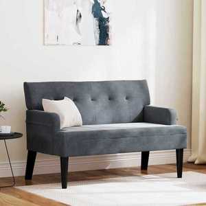 vidaXL Bancă Chesterfield Gri închis 112 x 65.5 x 75 cm Catifea imagine