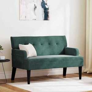 vidaXL Bancă Chesterfield Verde închis 112 x 65.5 x 75 cm Catifea imagine