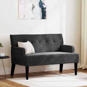 vidaXL Bancă Chesterfield Negru 112 x 65.5 x 75 cm Catifea imagine