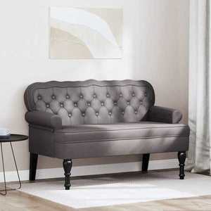 vidaXL Bancă Chesterfield Gri 119.5 x 64.5 x 75 cm Piele artificială imagine