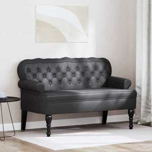 vidaXL Bancă Chesterfield Negru 119.5 x 64.5 x 75 cm Piele artificială imagine