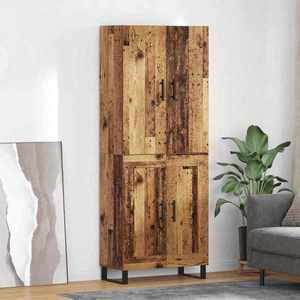 vidaXL Bufet 2 pcs Lemn Vechi Lemn Stratificat și Sticlă imagine