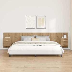 vidaXL Tăblie cu Noptieră 3 pcs Stejar Artizanal Lemn compozit imagine