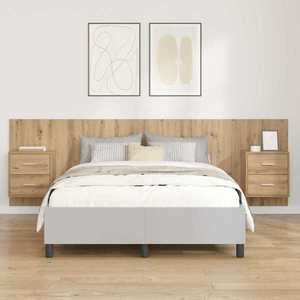 vidaXL Tăblie cu Noptieră 3 pcs Stejar Artizanal Lemn compozit imagine