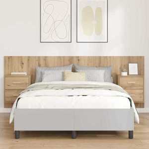 vidaXL Tăblie cu Noptieră 3 pcs Stejar Artizanal Lemn compozit imagine