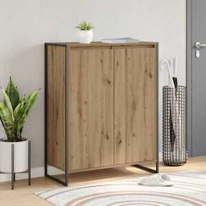 vidaXL Dulap pentru pantofi cu ușă Stejar artizanal 79 x 36 x 100 cm imagine