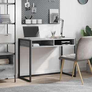 vidaXL Birou cu depozitare Gri Sonoma 100 x 50 x 75 cm Lemn compozit imagine