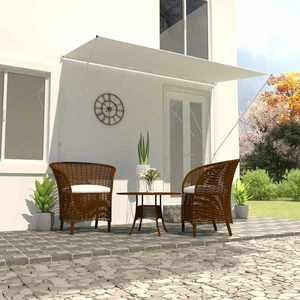 vidaXL Copertină retractabilă manual, crem, 350 cm imagine