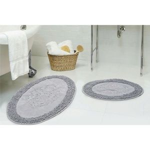 Set covorase de baie 2 piese, Alanur Home, COTTONKT000418, Bumbac, Gri imagine