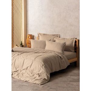 Lenjerie de pat pentru o persoana, Plaid - Mink, Cotton Box, Bumbac Ranforce imagine