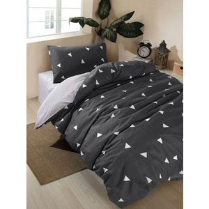 Lenjerie de pat pentru o persoana, Geometrik - Grey, Eponj Home, 65% bumbac/35% poliester imagine