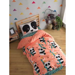 Lenjerie de pat pentru o persoana, Panida - Pink, EnLora Home, 80% bumbac / 20% poliester imagine