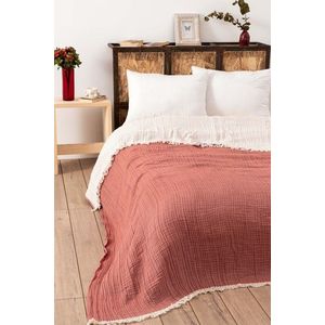 Cuvertura matlasata dubla, Muslin - Tile Red v2, DC Home, Bumbac imagine