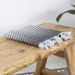 Prosop de plaja, Clovis, Alagra, 100x170 cm, Bumbac, Negru imagine