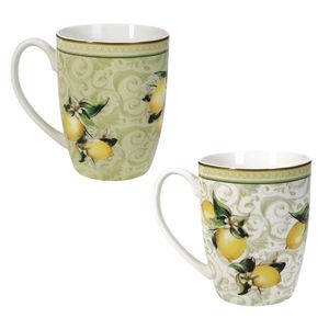 Set 2 cani Limoni, Brandani, 250 ml, portelan New Bone China imagine