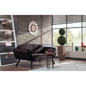 Canapea extensibila Genzo, Futon, 2 locuri, 177x81x87 cm, metal, negru imagine