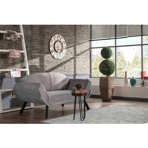 Canapea extensibila Genzo, Futon, 2 locuri, 177x81x87 cm, metal, gri imagine