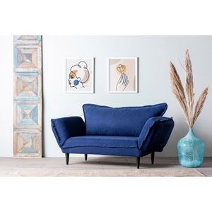 Canapea extensibila Vino Daybed, Futon, 3 locuri, 200x70 cm, metal, bleumarin imagine