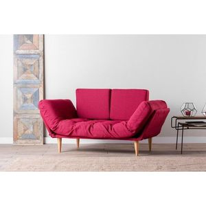 Canapea extensibila Nina Daybed, Futon, 3 locuri, 200x70 cm, metal, rosu inchis imagine