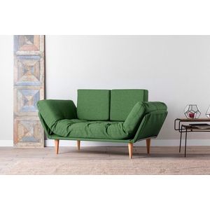 Canapea extensibila Nina Daybed, Futon, 3 locuri, 200x70 cm, metal, verde imagine