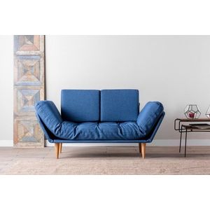 Canapea extensibila Nina Daybed, Futon, 3 locuri, 200x70 cm, metal, albastru parliament imagine