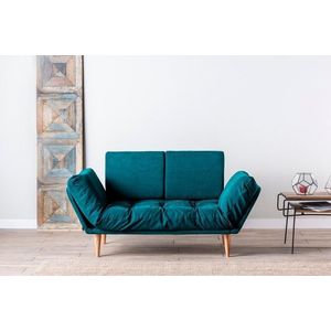 Canapea extensibila Nina Daybed, Futon, 3 locuri, 200x70 cm, metal, verde petrol imagine
