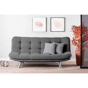 Canapea extensibila Misa Sofabed, Futon, 3 locuri, 198x128 cm, metal, gri imagine