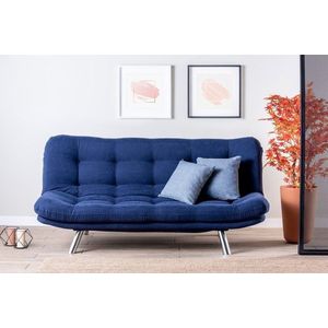 Canapea extensibila Misa Sofabed, Futon, 3 locuri, 198x128 cm, metal, bleumarin imagine