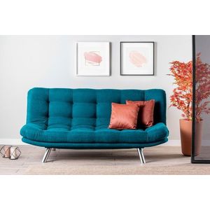 Canapea extensibila Misa Sofabed, Futon, 3 locuri, 198x128 cm, metal, verde petrol imagine