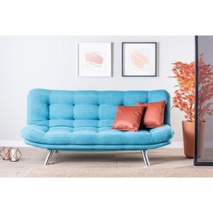 Canapea extensibila Misa Sofabed, Futon, 3 locuri, 198x128 cm, metal, turcoaz imagine