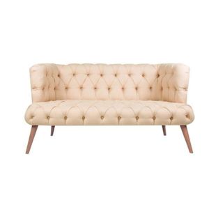 Canapea fixa West Monroe, Zeon, 2 locuri, 140x75x76 cm, lemn, crem imagine