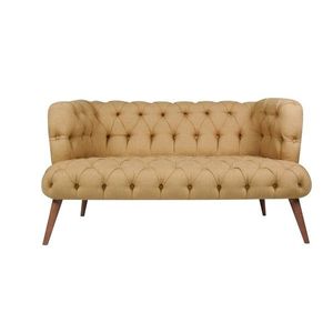 Canapea fixa West Monroe, Zeon, 2 locuri, 140x75x76 cm, lemn, ciocolatiu imagine