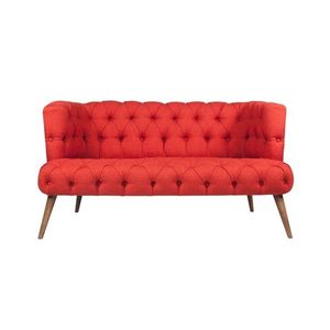 Canapea fixa West Monroe, Zeon, 2 locuri, 140x75x76 cm, lemn, rosu imagine