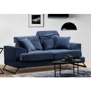 Canapea 2 locuri, Artie, 560ARE1523, Lemn de fag / PAL, Albastru navy imagine