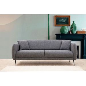 Canapea extensibila 3 locuri, Artie, 560ARE1358, Lemn de fag / PAL, Gri imagine