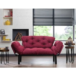 Canapea extensibila 2 locuri, Futon, 859FTN1219, Metal, Maro imagine