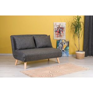 Canapea extensibila 2 locuri, Futon, 859FTN2714, Metal , Gri inchis imagine