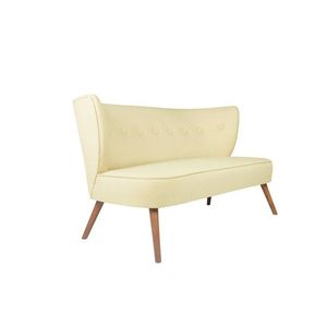 Canapea 2 locuri, Zeon, 558ZEN1201, Lemn, Crem imagine